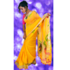 Yellow Handloom linen jamdani saree - Image 2