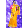 Yellow Handloom linen jamdani saree - Image 3