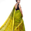 Yellowish green handwoven sarees with small motif - Image 2