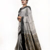 charcoal black khadi jamdani front