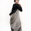 charcoal black khadi jamdani side