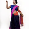 drk bluecotton saree front