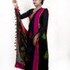 black handloom linen jamdani front