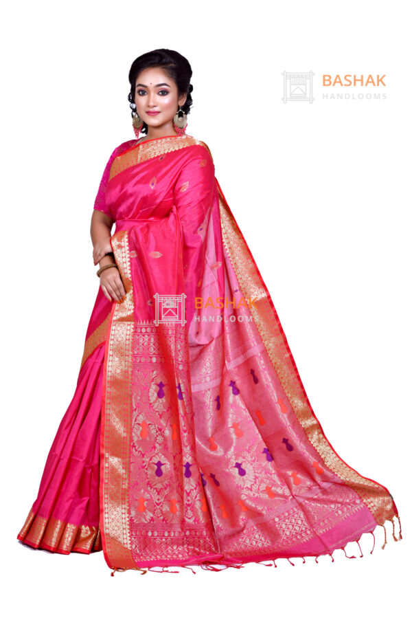 Reddish rani handloom katan silk sarees