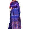 Blue color katan silk sarees with copper touch - Image 2