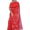 Red color handloom linen benaroshi sarees - Image 2