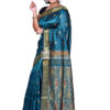 Rama green handloom katan silk sarees - Image 2