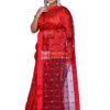 Pure red color handloom Gini matka saree - Image 2