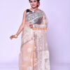 Beige color moslin parshi work saree with motif - Image 2