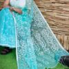 Fancy green moslin jamdani sarees - Image 2