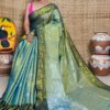 Cross shade tissue banarasi saree - Image 2