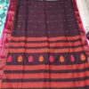 Pure handloom chocolate colour cotton saree for summer - Image 2