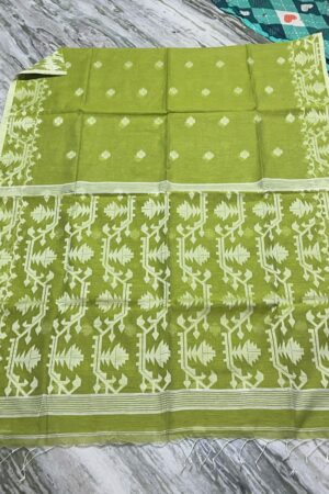 Pista green colour slab khadi saree with bp