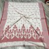 White pure cotton red boarder saree - Image 2