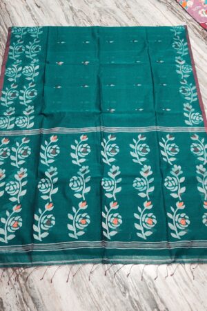 Rama green slab khadi saree with bp